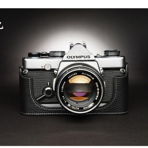 Real leather camera case bag - leather,